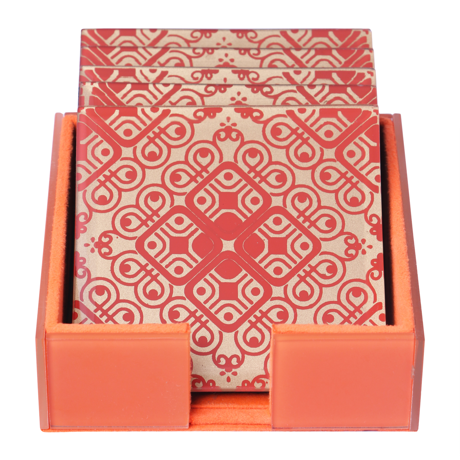 Glass Coaster Set Kolam Art Tamil Nadu