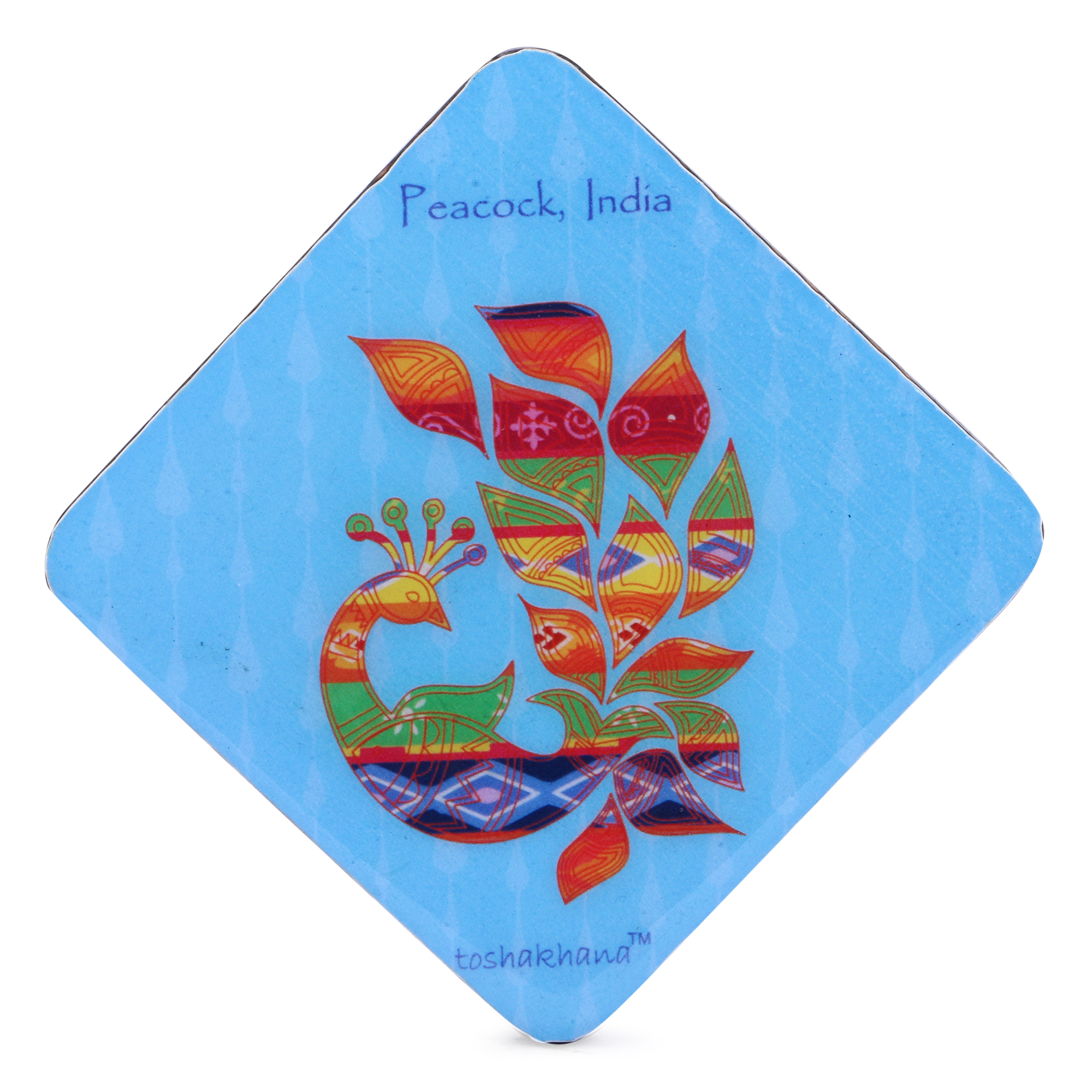 Monsoon Peacock MDF Fridge Magnet Cum Coaster