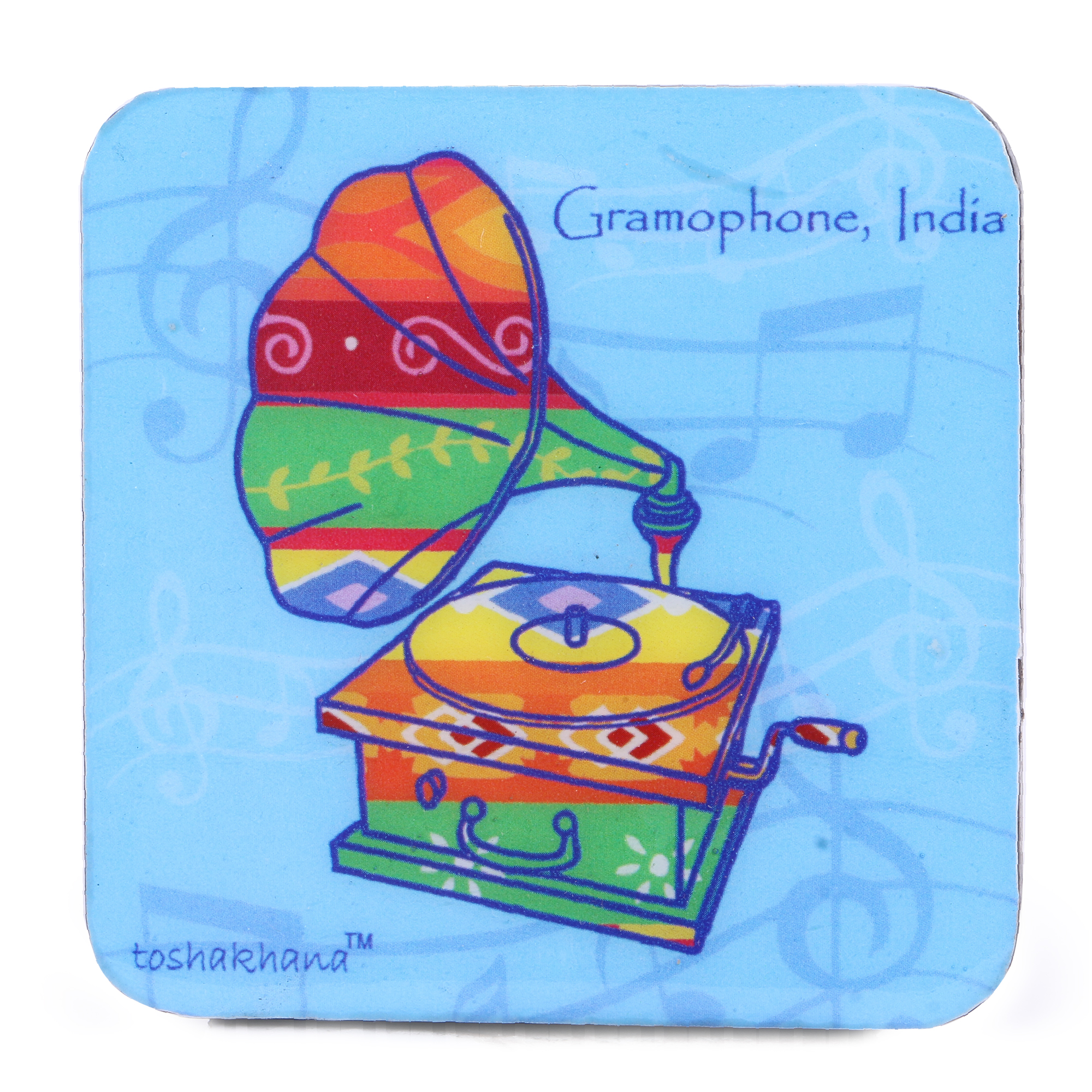 Vintage Gramophone MDF Fridge Magnet Cum Coaster