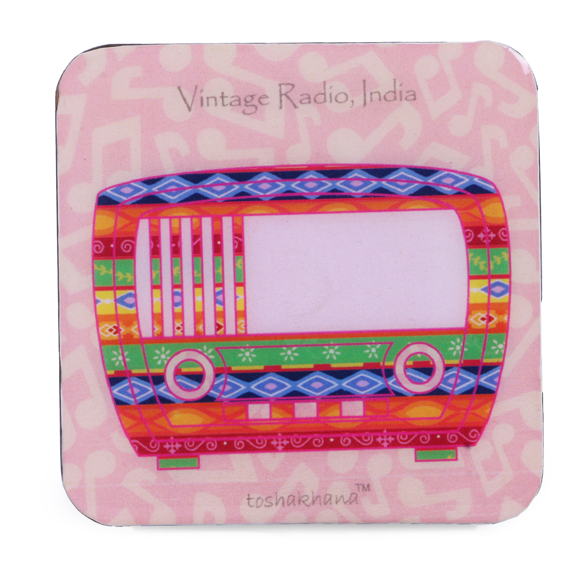 Vintage Radio MDF Fridge Magnet Cum Coaster