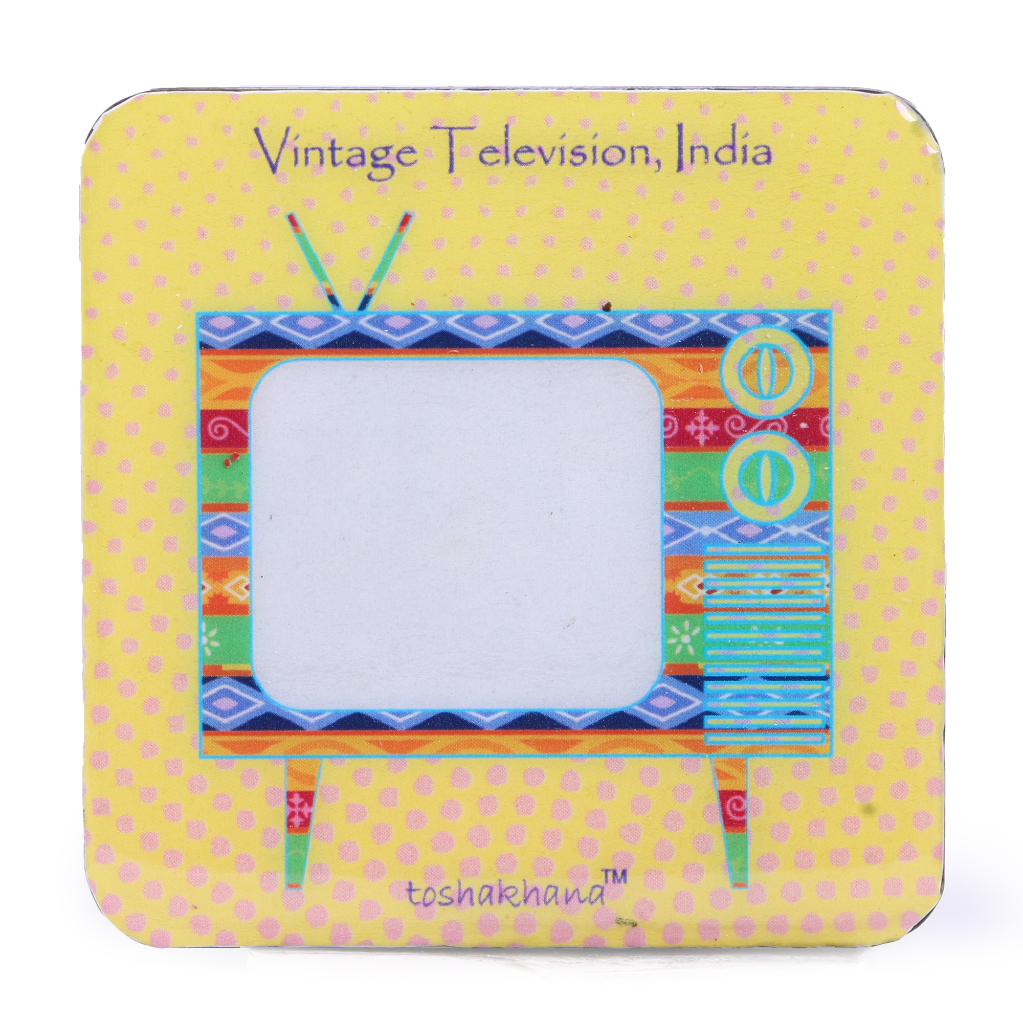 Vintage Television MDF Fridge Magnet Cum Coaster