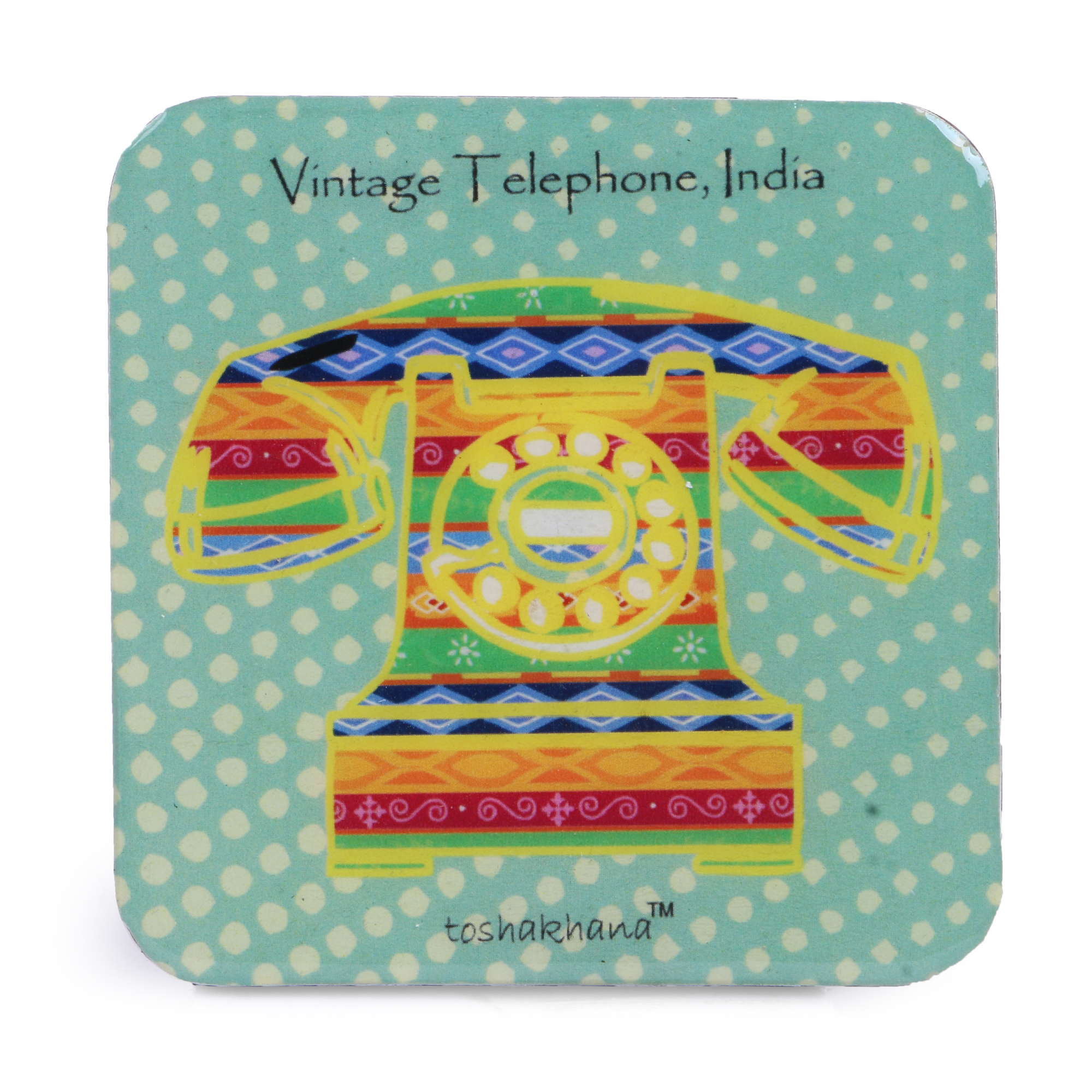 Vintage Telephone MDF Fridge Magnet Cum Coaster