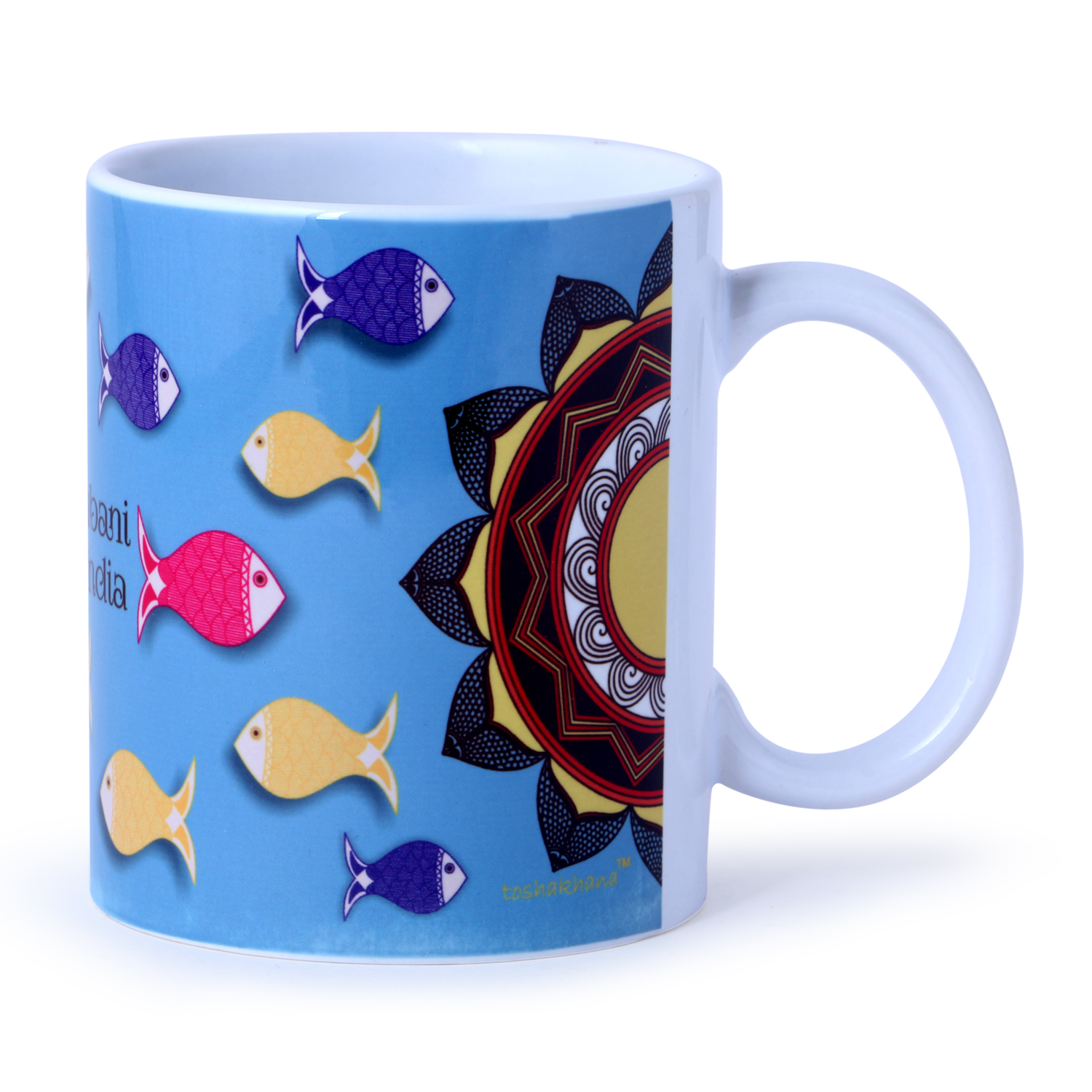 Ceramic Coffee Mug Fish Madhubani Bihar