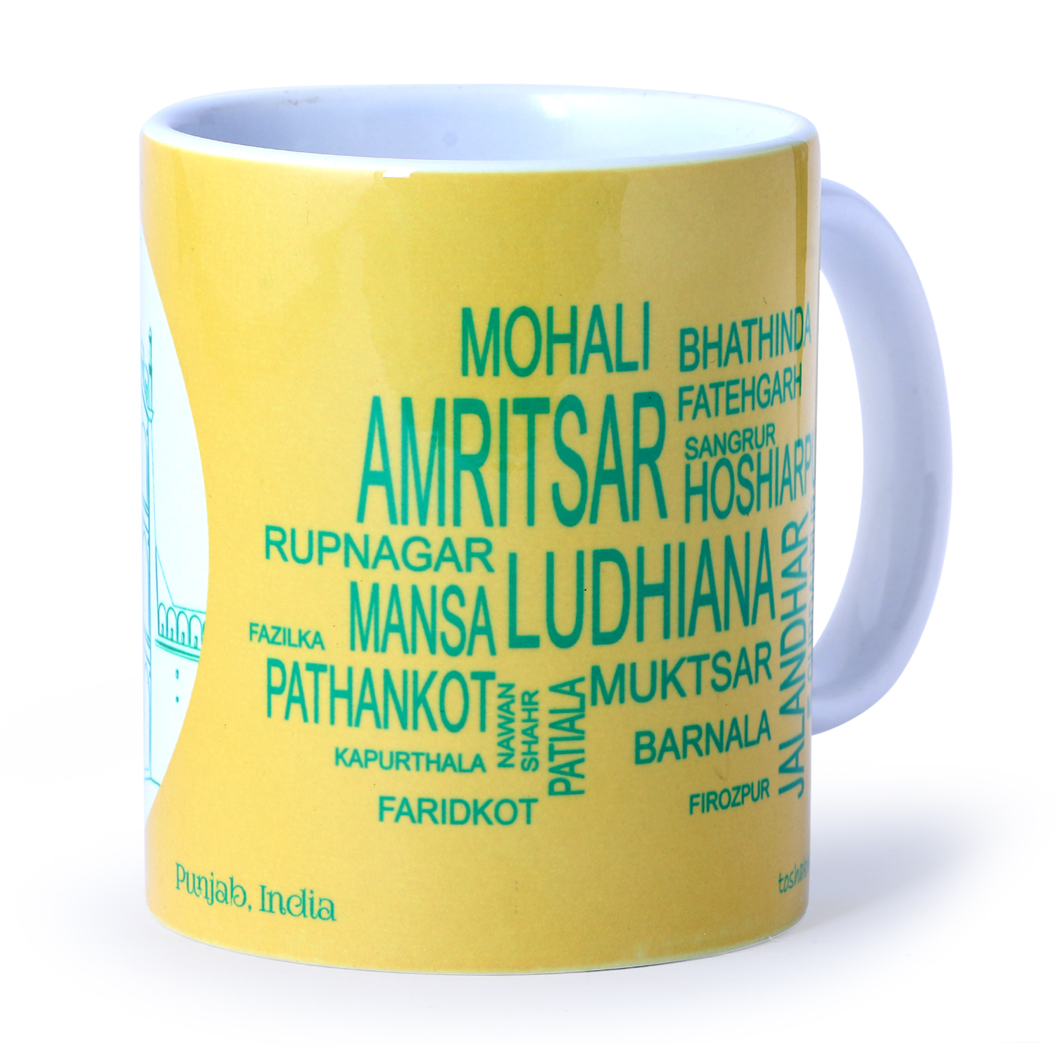 Ceramic Coffee Mug City Names Punjab India