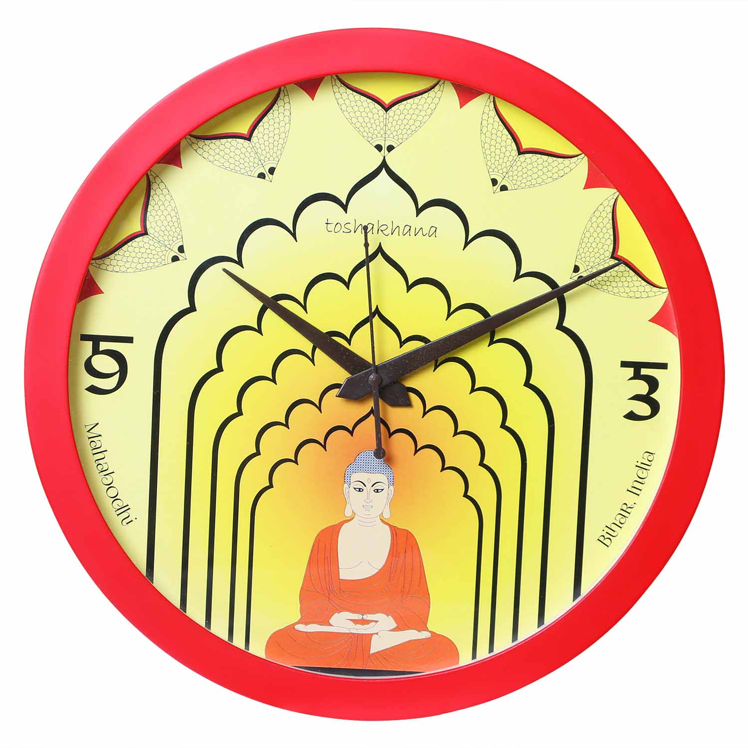 Wall Clock Glass Small Buddha Bihar