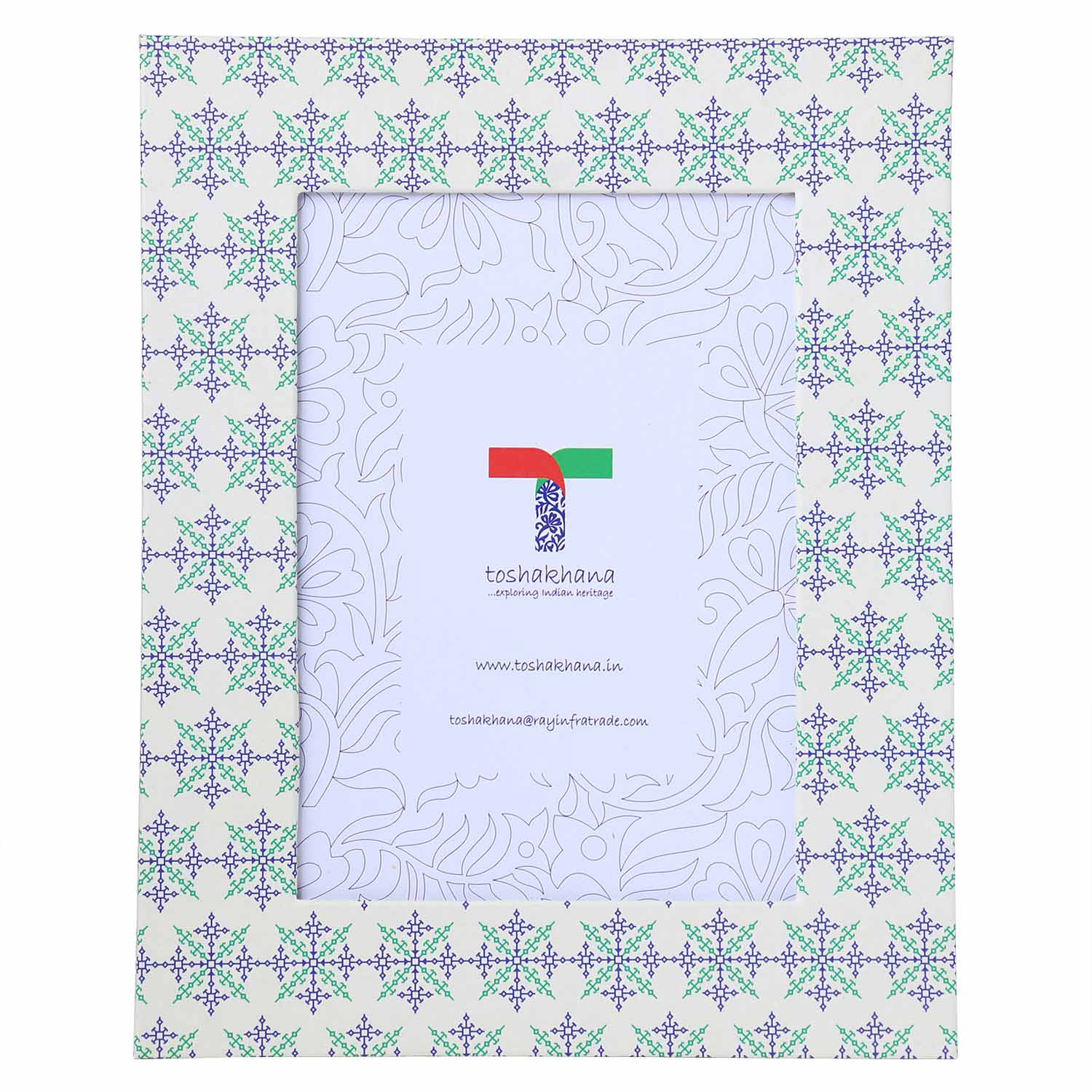 Photo Frame Paper Kasuti Embroidery CREAM Karnataka
