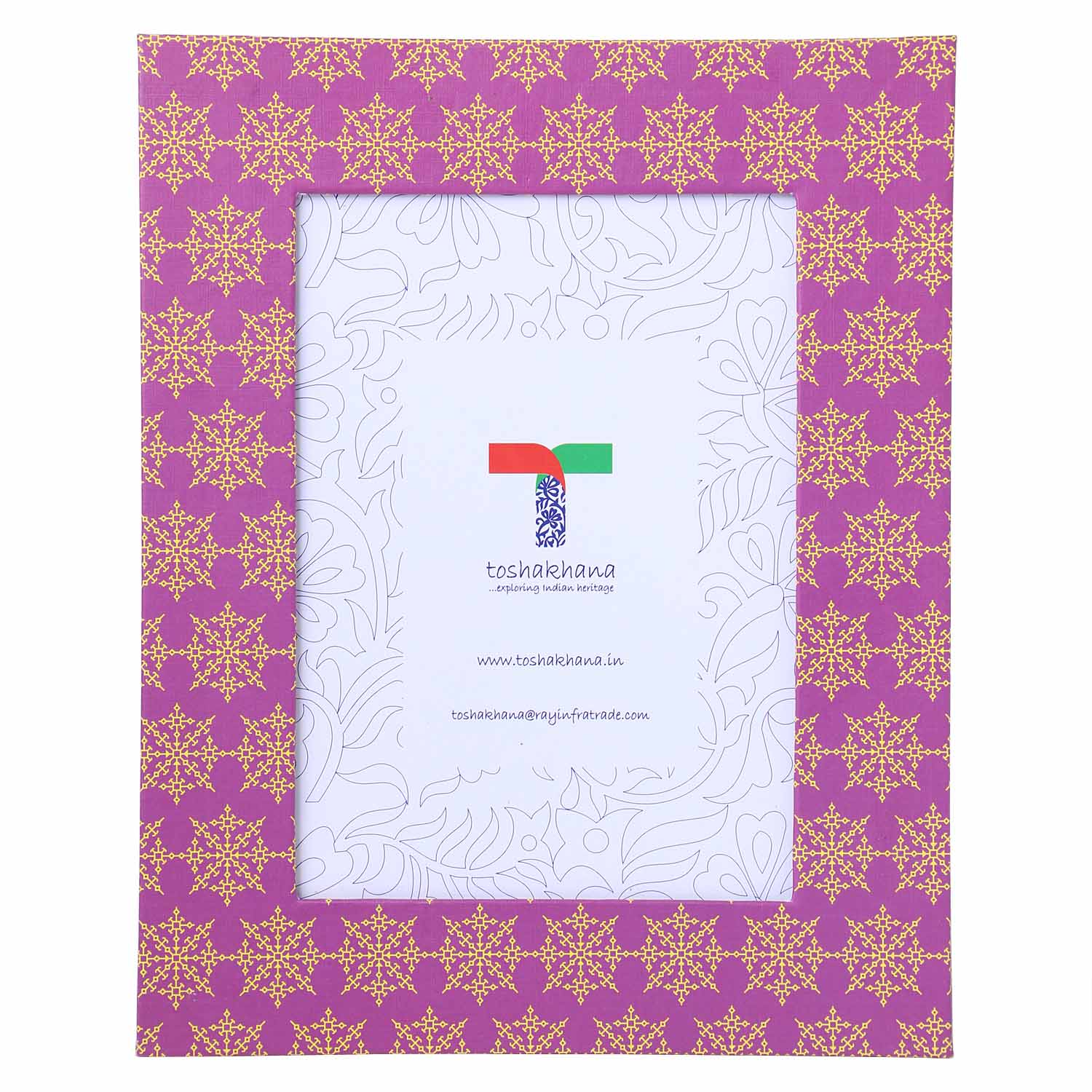 Photo Frame Paper Kasuti Embroidery PURPLE Karnataka