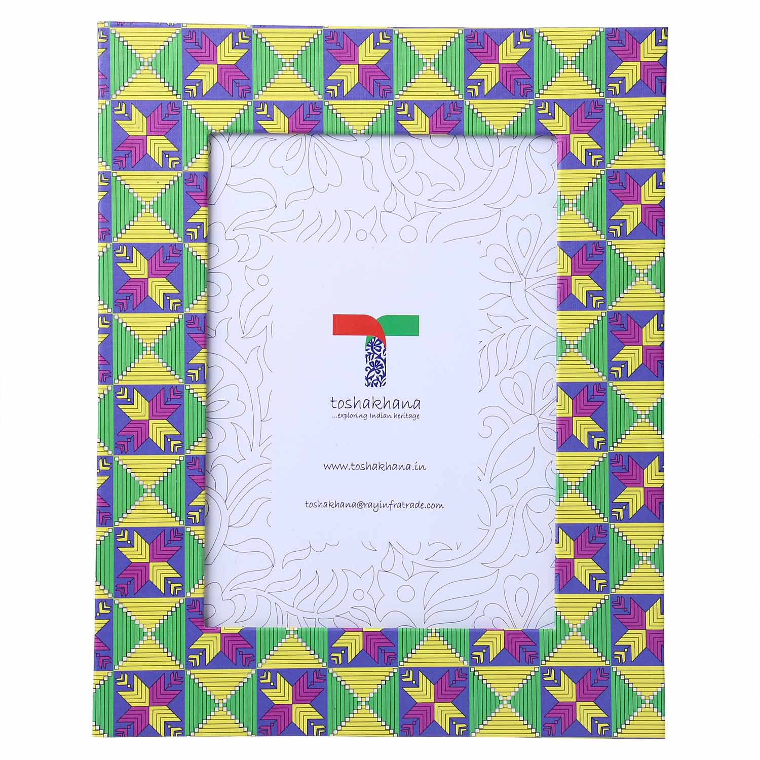 Photo Frame Paper Phulkari GREEN Punjab